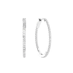 30mm Oval Inside Out Pave Hoops