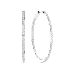 40mm Oval Inside Out Pave Hoops