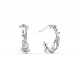 Small Twig Pave Hoops