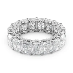 7.3ct Radiant U Pave Prong Eternity