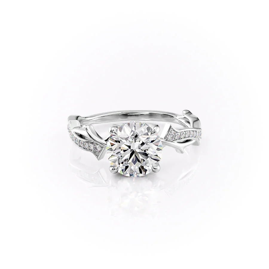Keyzar · The Pave Twig Set With A 1 Carat Round Moissanite