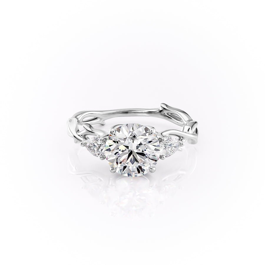Keyzar · The Three Stone Twig Set With A 1 Carat Round Moissanite