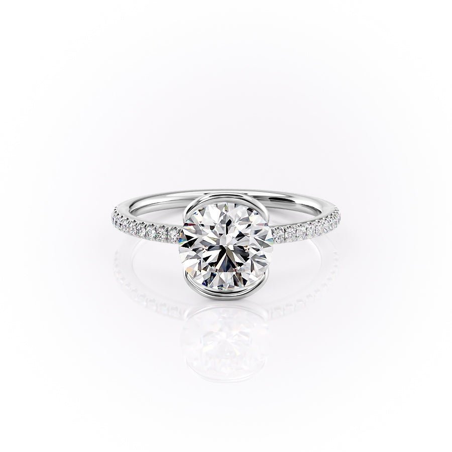 Keyzar · The Pave Eliza Set With A 1 Carat Round Moissanite