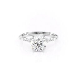 The Lucia Set Marquise Moissanite With A 1.0 Carat