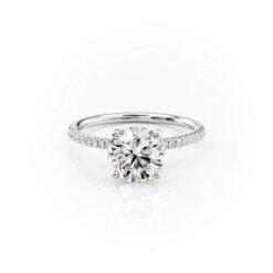 The Pave Petal Kamellie Set Moissanite With A 1.0 Carat