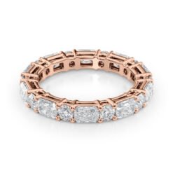 3.7ct Alternating Radiant and Round Basket Eternity