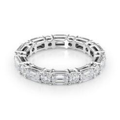 3.3ct Alternating Emerald and Round Basket Eternity