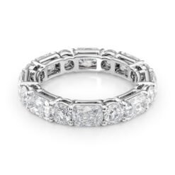 4.6ct Alternating Radiant and Round Basket Eternity