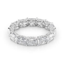 4.3ct East West Radiant U Pave Prong Eternity