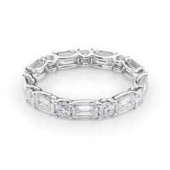 3.5ct Alternating Emerald and Round U Prong Eternity