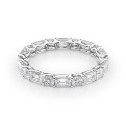 2.6ct Alternating Emerald and Round U Prong Eternity