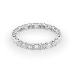 1.5ct Alternating Emerald and Round U Prong Eternity