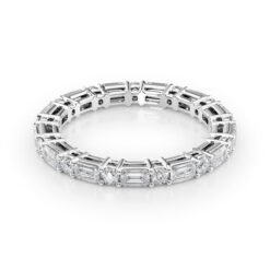 1.7ct Alternating Emerald and Round Basket Eternity