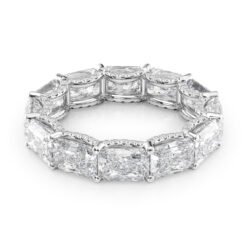 6.3ct East West Radiant U Pave Prong Eternity