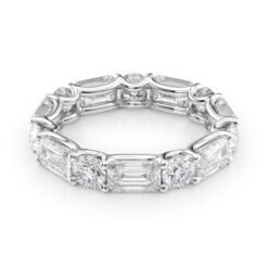 5ct Alternating Emerald and Round U Prong Eternity