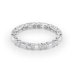 2ct Alternating Emerald and Round U Prong Eternity