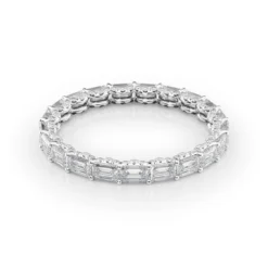 2.3ct East West Emerald U Pave Prong Eternity