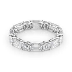 4.2ct Alternating Emerald and Round U Prong Eternity